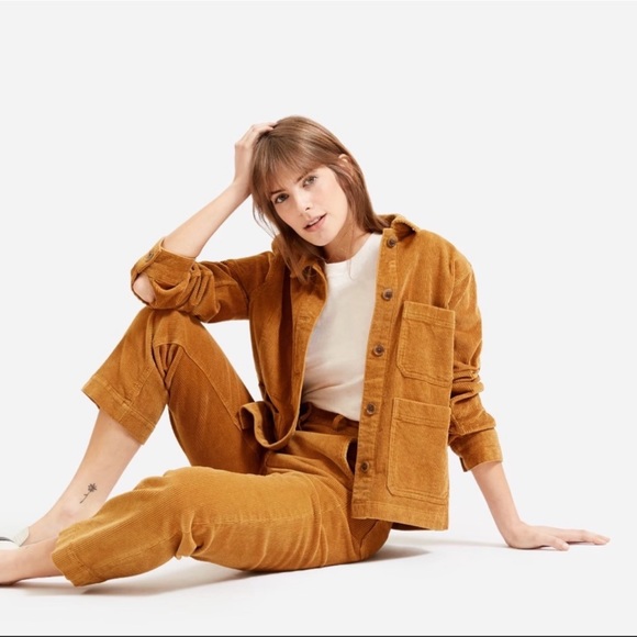 Everlane Corduroy Straight Leg Crop Pant Golden Brown Size 0 - Picture 2 of 15